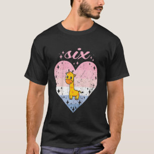 Kinder 6 Jahre alt Niedliche Giraffe Geburtstagski T-Shirt