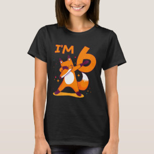 Kinder 6 Jahre alt Tier Dabbing Fox 6. Geburtstag T-Shirt