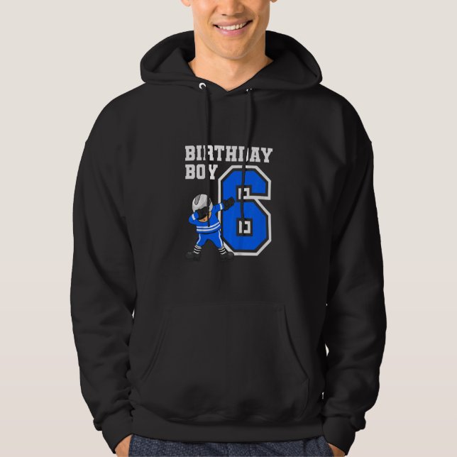 Kinder 6 Jahre alter Eishockey Spieler 6. Geburtst Hoodie (Vorderseite)