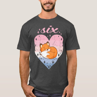 Kinder 6 Jahre alter Niedlicher Fox Geburtstagskin T-Shirt