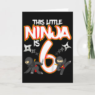 Kinder 6 Jahre alter Ninja-Geburtstagsfeier Kampfs Karte