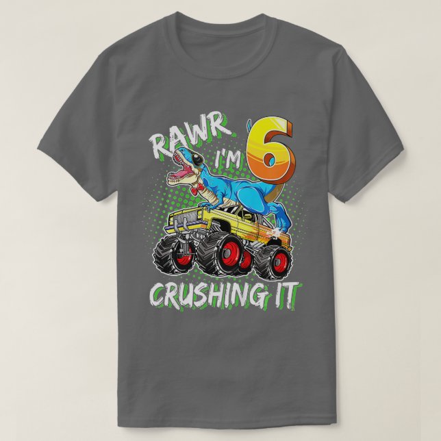 Kinder 6 Jahre Junge Junge Mädchen T rex 6. T-Shirt (Design vorne)