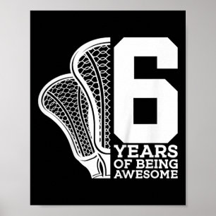 Kinder 6 Jahre Phantastisch Lacrosse 6. Geburtstag Poster