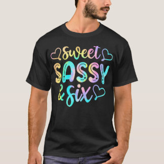 Kinder 6te Geburtstagskind süß süß und sechs Jahre T-Shirt