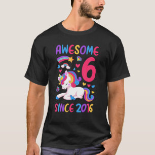 Kinder 6te Geburtstagsparty Einhorn Mädchen 6 Jahr T-Shirt