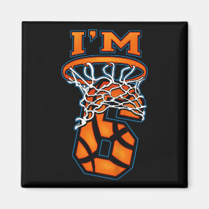 Kinder 6th Birthday Basketball I m 6 Boy Girl 6th  Magnet