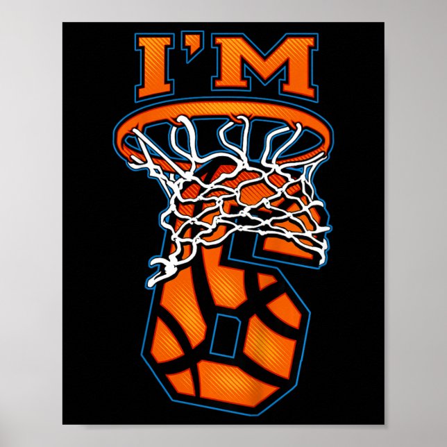 Kinder 6th Birthday Basketball I m 6 Boy Girl 6th  Poster (Vorne)