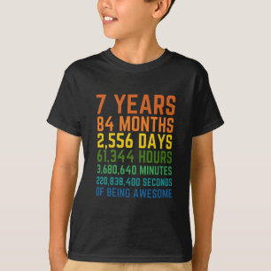 Kinder 7. 84 Monat Geburtstag Jahrgang Yearsvintag T-Shirt