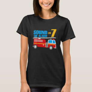 Kinder 7. Geburtstag 7 Sieben Jahre alte Feuerwehr T-Shirt