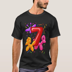 Kinder 7. Geburtstag Ballon Tiere Ballon Themenrau T-Shirt