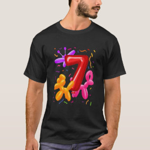 Kinder 7. Geburtstag Ballon Tiere Ballon Themenrau T-Shirt