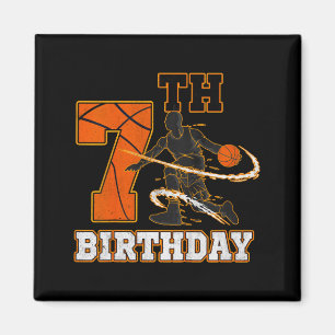 Kinder 7. Geburtstag Basketball Kinder Jungen Männ Magnet