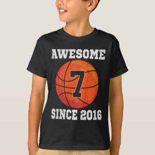 Kinder 7. Geburtstag Basketball Lover 7 Jahre alte T-Shirt