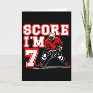 Kinder 7. Geburtstag Eishockey Junge Sieben Jahre Karte