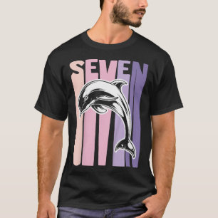 Kinder 7. Geburtstag Geschenk Dolphin Fan 7 Jahre  T-Shirt