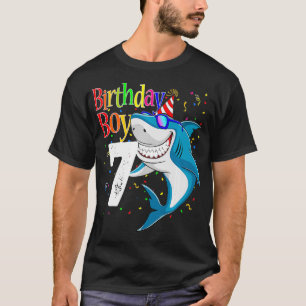 Kinder 7. Geburtstag Junge Hai KieferEinige sieben T-Shirt