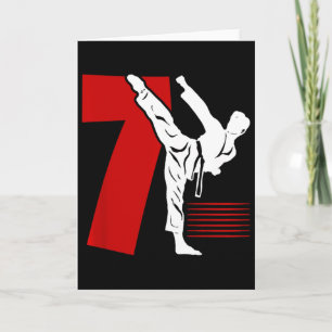 Kinder 7. Geburtstag Karate 7 Jahre altes Karate-G Karte