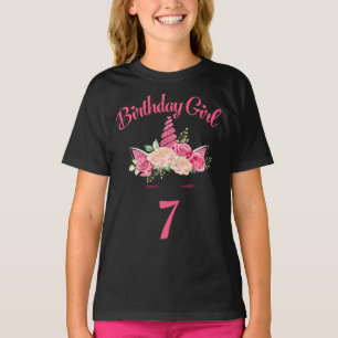 Kinder 7. Geburtstag Mädchen Einhorn Shirt 7. Gebu
