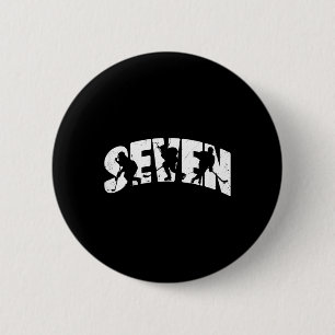 Kinder 7. Geburtstag Retro Eishockey 7 Jahre alter Button