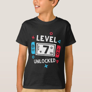 Kinder 7. Geburtstag Shirt Junge Stufe 7 Entsperrt