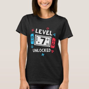 Kinder 7. Geburtstag Shirt Junge Stufe 7 Entsperrt
