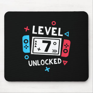 Kinder 7. Geburtstag Shirt Junge Stufe 7 Entsperrt Mousepad