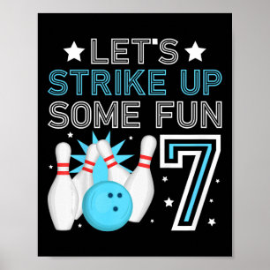 Kinder 7. Geburtstagsparty Bowling Junge 7 Jahre a Poster