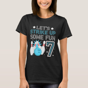Kinder 7. Geburtstagsparty Bowling Junge 7 Jahre a T-Shirt