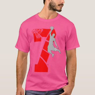 Kinder 7 Jahre alt 7. Basketball Geburtstagsparty T-Shirt