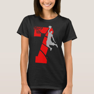 Kinder 7 Jahre alt 7. Basketball GeburtstagspartyT T-Shirt