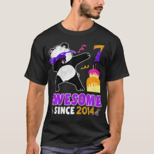 Kinder 7 Jahre alt 7. Geburtstag Dabbing Panda Süß T-Shirt