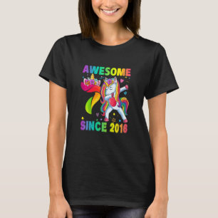 Kinder 7 Jahre alt 7. Geburtstag Einhorn Schlägeri T-Shirt