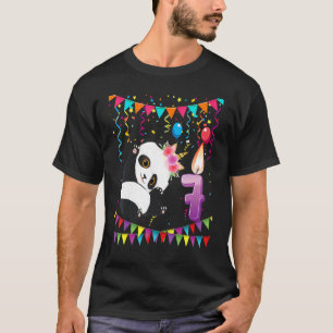 Kinder 7 Jahre alt 7. Geburtstag Panda Unicorn Gir T-Shirt