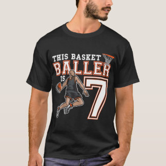 Kinder 7 Jahre alt Basketball Geburtstagsparty Hoo T-Shirt