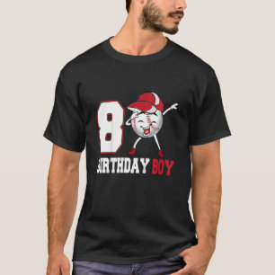 Kinder 7 Jahre alt Dabbing Baseball 7. Geburtstag T-Shirt