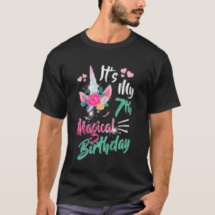 Kinder 7 Jahre alt Einhorn Es ist mein magischer 7 T-Shirt