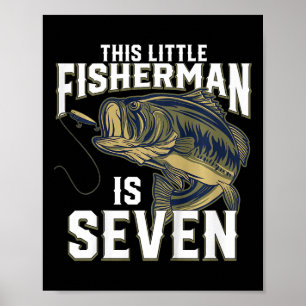 Kinder 7 Jahre alt Fischen Geburtstagspartei Fisch Poster