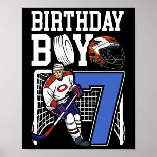 Kinder 7 Jahre alte Eishockey-Themen-Geburtstagsfe Poster