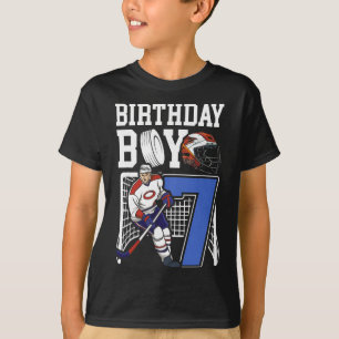 Kinder 7 Jahre alte Eishockey-Themen-Geburtstagsfe T-Shirt
