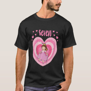 Kinder 7 Jahre alte Niedliche Prinzessin Geburtsta T-Shirt