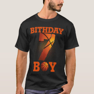 Kinder 7 Jahre alter Basketball Junge 7. Geburtsta T-Shirt