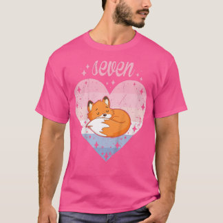 Kinder 7 Jahre alter Niedlicher Fox Geburtstagskin T-Shirt
