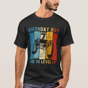 Kinder 7 Jahre Geburtstag Junge 7 Zeit zum Levelau T-Shirt