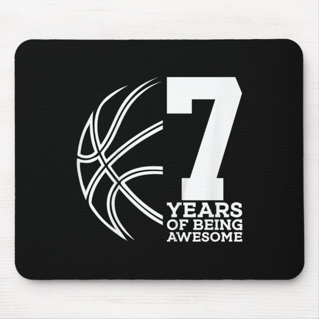 Kinder 7 JAHRE PHANTASTISCH BASKETBALL 7. GEBURT Mousepad (Vorne)