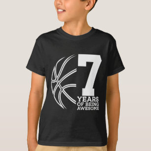 Kinder 7 JAHRE PHANTASTISCH BASKETBALL 7. GEBURT T-Shirt