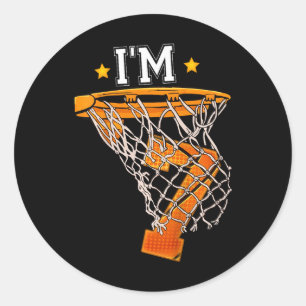 Kinder 7th Birthday Basketball I m 7 Boy Girl 6th Runder Aufkleber