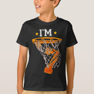 Kinder 7th Birthday Basketball I m 7 Boy Girl 6th  T-Shirt
