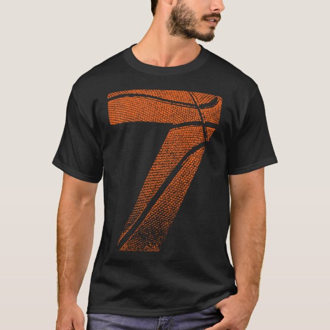 Kinder 7th Birthday Boy Basketball Basketball Bask T-Shirt (Vorderseite)