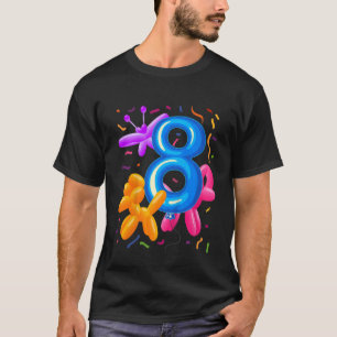 Kinder 8. Geburtstag Ballon Tiere Ballon Themenrau T-Shirt