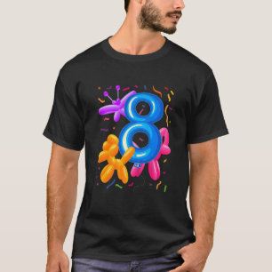 Kinder 8. Geburtstag Ballon Tiere Ballon Themenrau T-Shirt